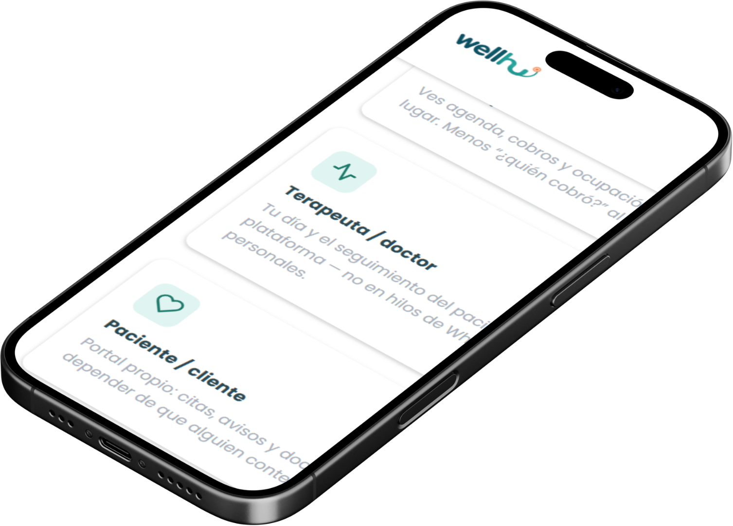 Mockup de WellHu en teléfono